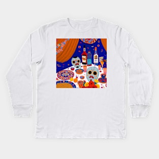 Day of the Dead Digital Art Kids Long Sleeve T-Shirt